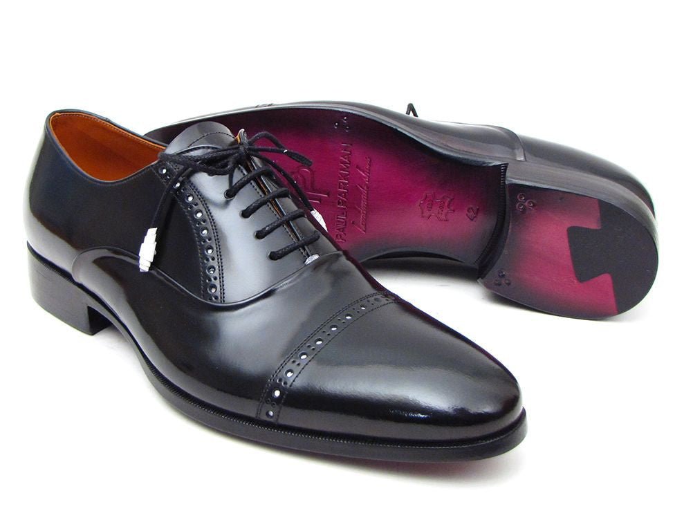 Paul Parkman Men's Hand - PaInted Leather Captoe Oxfords in Black Shoes by Paul Parkman β Don't Panic Shoes