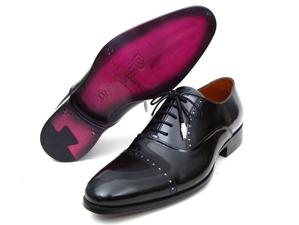 Paul Parkman Men's Hand - PaInted Leather Captoe Oxfords in Black Shoes by Paul Parkman β Don't Panic Shoes