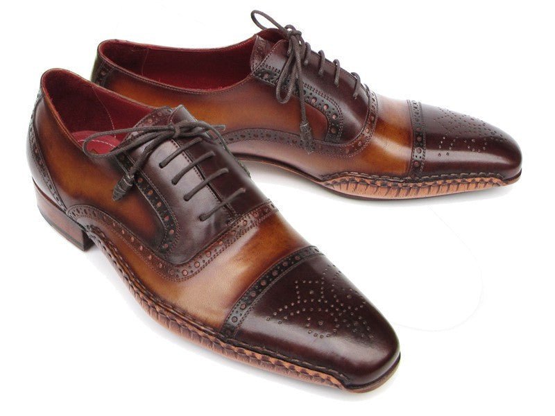 Paul Parkman Men's Hand - PaInted Leather Captoe Oxfords in Brown Shoes by Paul Parkman – Don't Panic Shoes