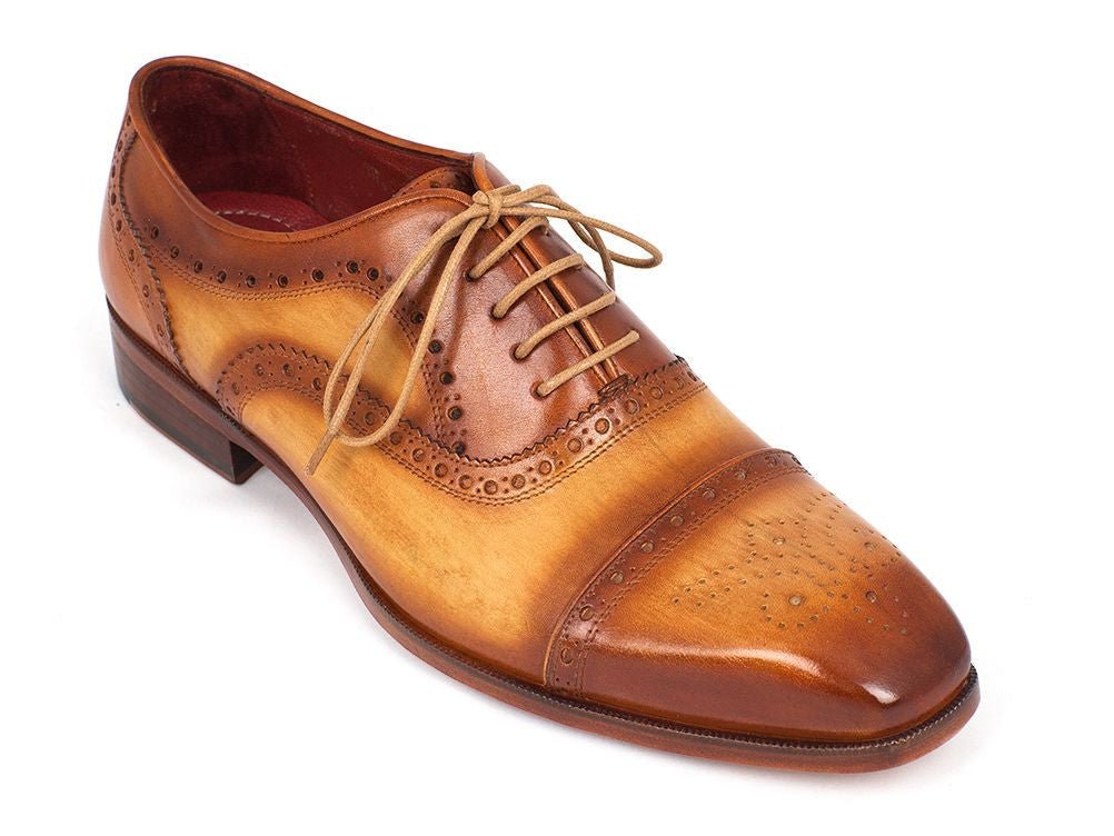 Paul Parkman Men's Hand - PaInted Leather Captoe Oxfords in Tan Shoes by Paul Parkman – Don't Panic Shoes