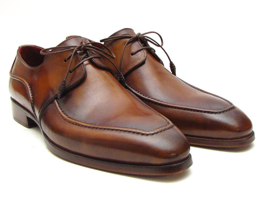 Paul Parkman Men's Hand - PaInted Leather Derby Shoes in Brown Shoes by Paul Parkman – Don't Panic Shoes
