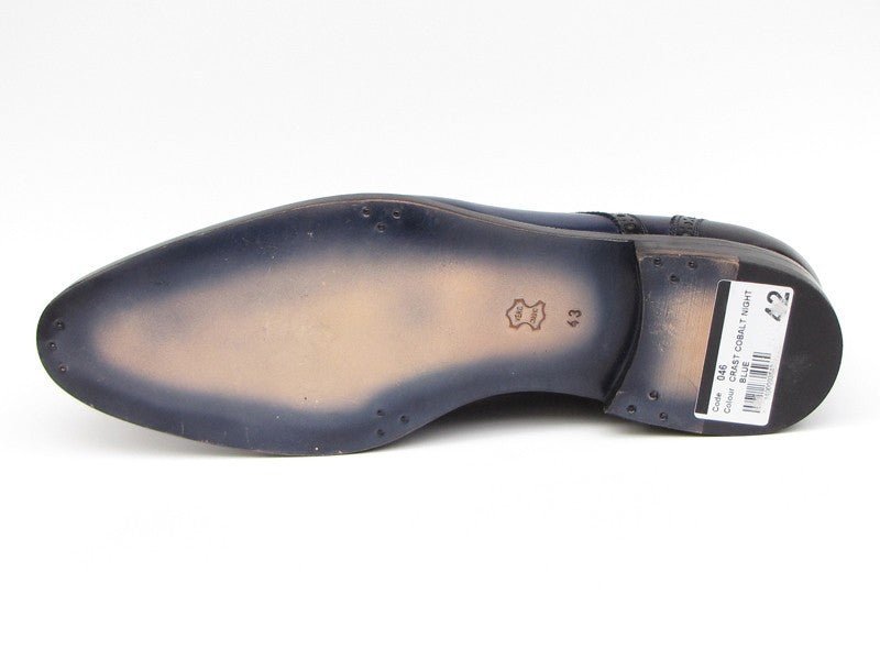 Paul Parkman Men's HAnd - PaInted Leather Derby Shoes in Parliament Blue and Navy Shoes by Paul Parkman – Don't Panic Shoes