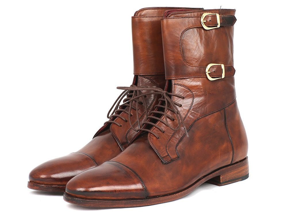 Paul Parkman Men's Hand - PaInted Leather High Boots in Brown Shoes by Paul Parkman – Don't Panic Shoes