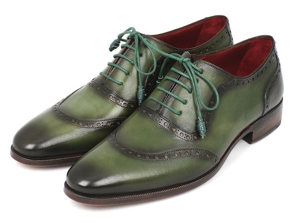 Paul Parkman Men's Hand - PaInted Leather Oxfords in Green Shoes by Paul Parkman – Don't Panic Shoes