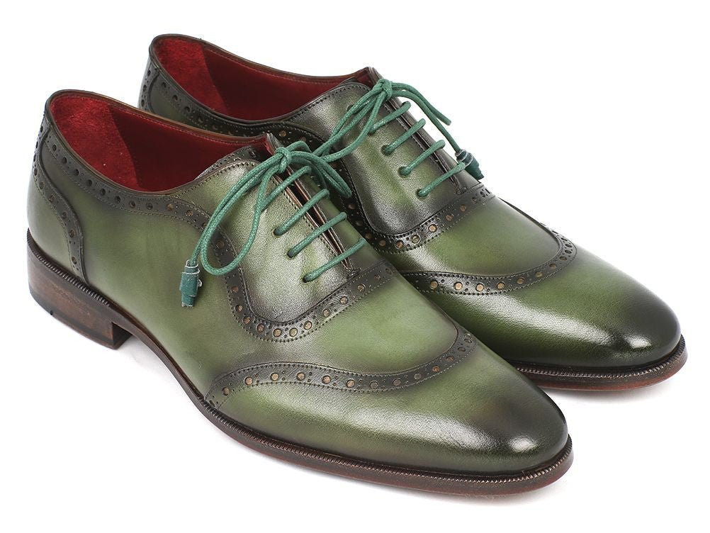 Paul Parkman Men's Hand - PaInted Leather Oxfords in Green Shoes by Paul Parkman – Don't Panic Shoes