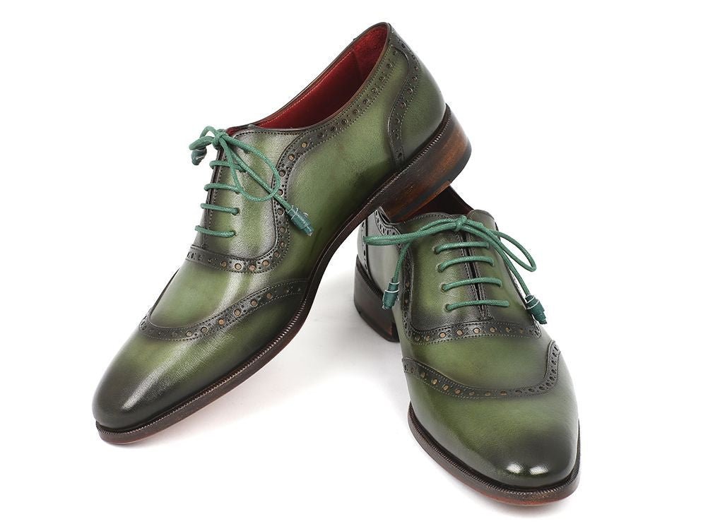 Paul Parkman Men's Hand - PaInted Leather Oxfords in Green Shoes by Paul Parkman – Don't Panic Shoes