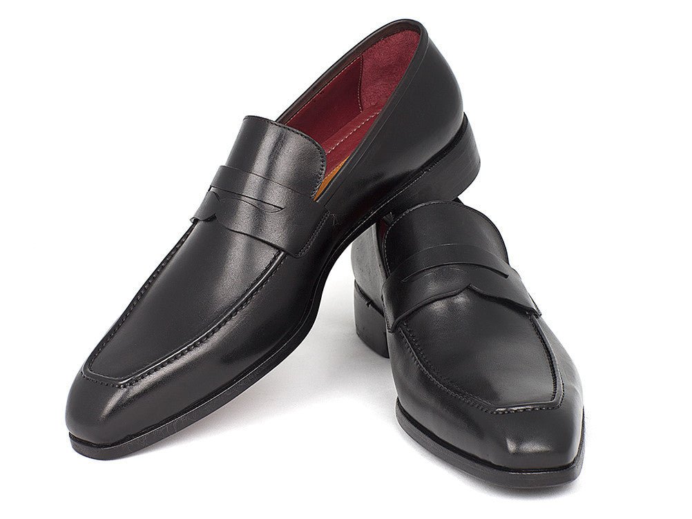 Paul Parkman Men's Hand - PaInted Leather Penny Loafers in Black Shoes by Paul Parkman – Don't Panic Shoes