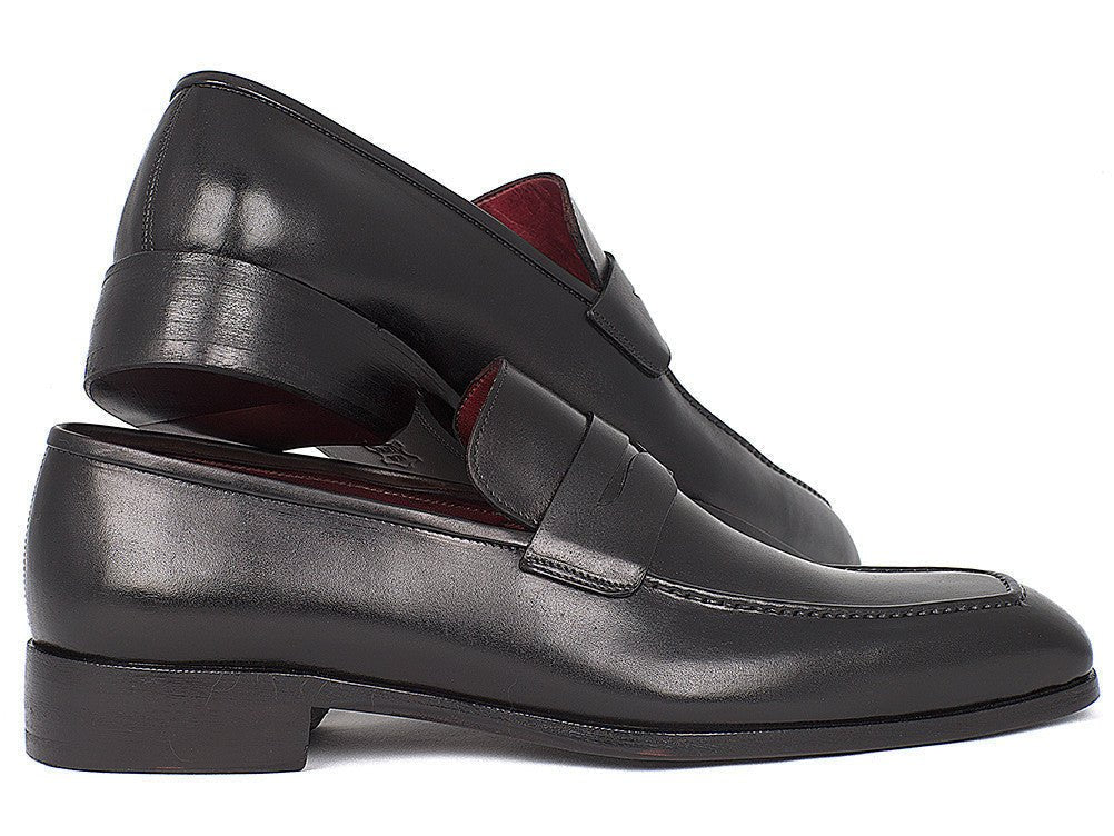 Paul Parkman Men's Hand - PaInted Leather Penny Loafers in Black Shoes by Paul Parkman β Don't Panic Shoes