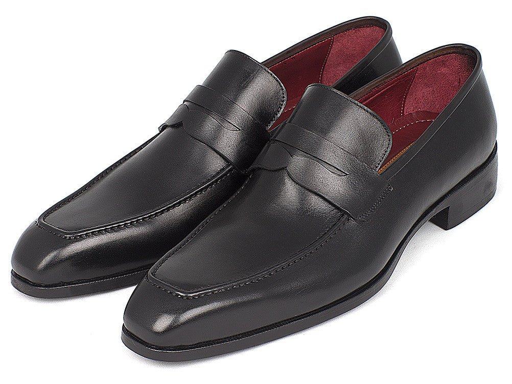 Paul Parkman Men's Hand - PaInted Leather Penny Loafers in Black Shoes by Paul Parkman β Don't Panic Shoes
