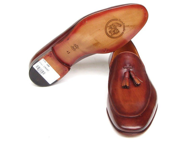 Paul Parkman Men's Hand - PaInted Leather Tassel Loafers in Brown Shoes by Paul Parkman – Don't Panic Shoes