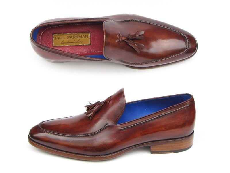 Paul Parkman Men's Hand - PaInted Leather Tassel Loafers in Brown Shoes by Paul Parkman – Don't Panic Shoes