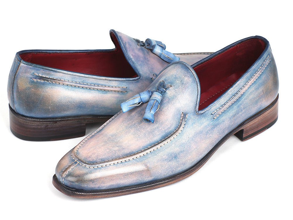 Paul Parkman Men's Hand - PaInted Leather Tassel Loafers in Lila Shoes by Paul Parkman – Don't Panic Shoes