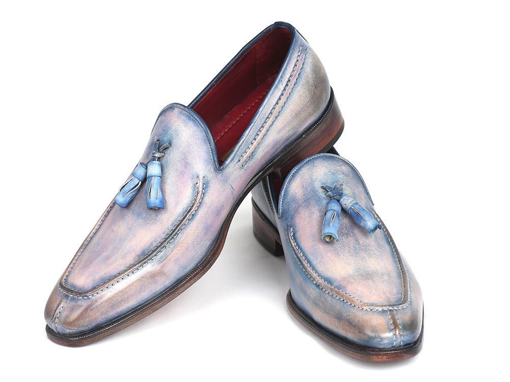 Paul Parkman Men's Hand - PaInted Leather Tassel Loafers in Lila Shoes by Paul Parkman – Don't Panic Shoes