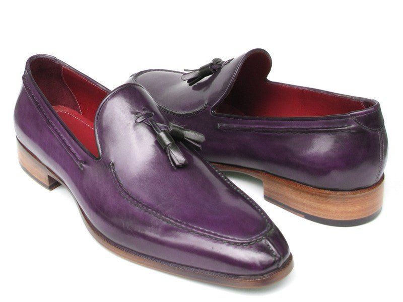 Paul Parkman Men's Hand - PaInted Leather Tassel Loafers in Purple Shoes by Paul Parkman – Don't Panic Shoes