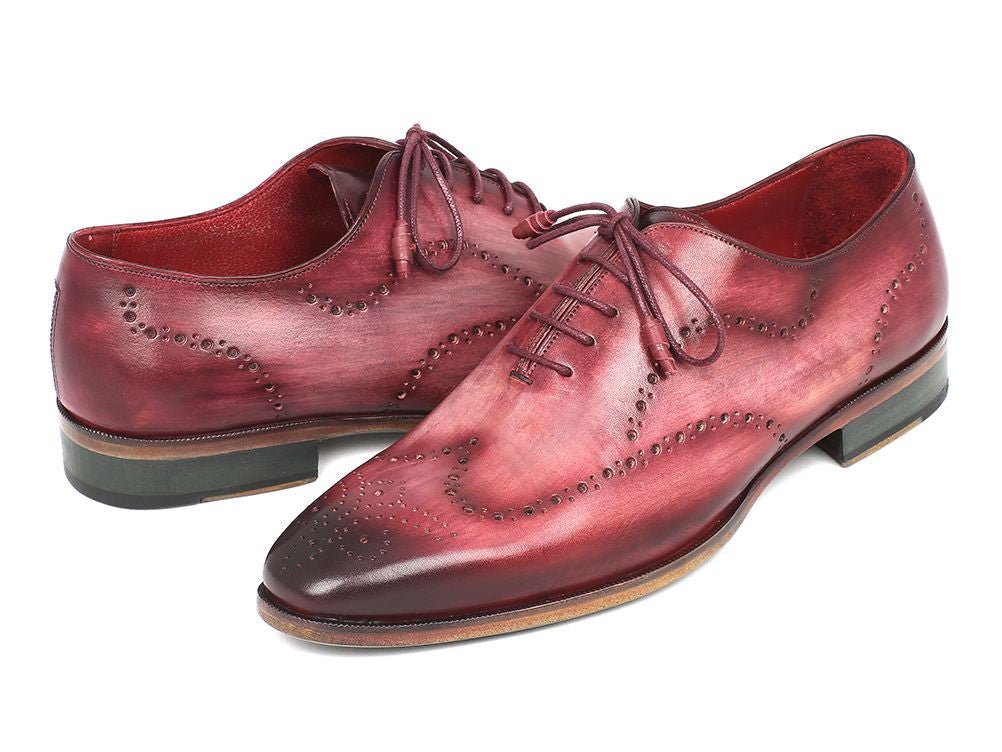 Paul Parkman Men's Hand - PaInted Leather Wingtip Oxfords in Burgundy Shoes by Paul Parkman – Don't Panic Shoes