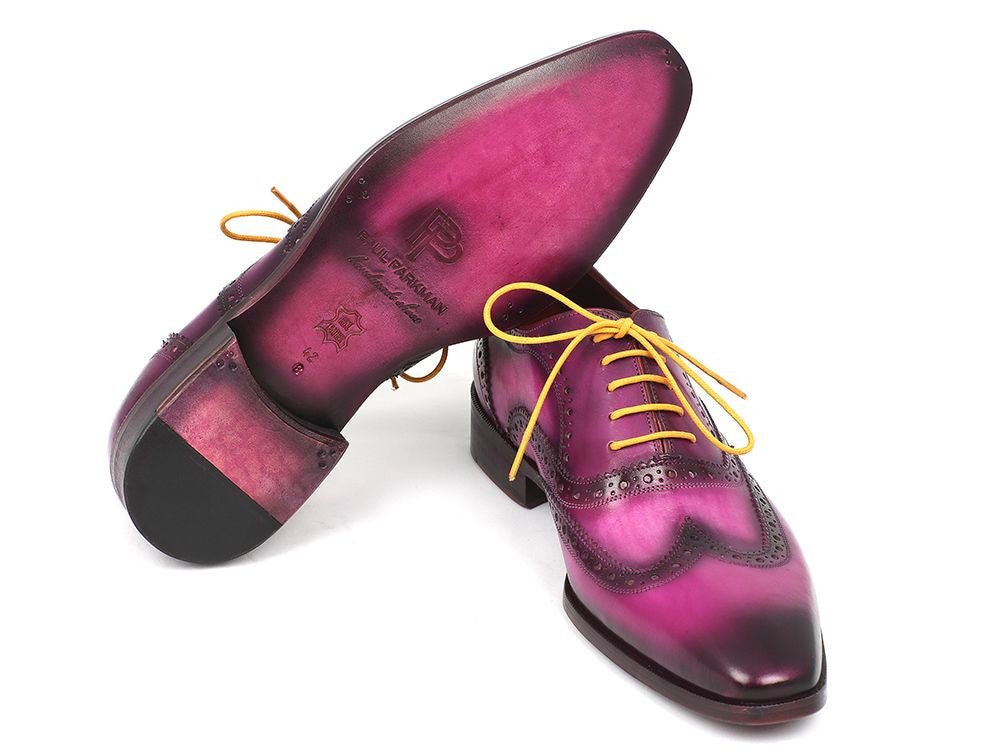 Paul Parkman Men's Hand - PaInted Leather Wingtip Oxfords in Lilac Shoes by Paul Parkman – Don't Panic Shoes