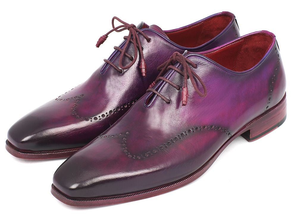 Paul Parkman Men's Hand - PaInted Leather Wingtip Oxfords in Purple Shoes by Paul Parkman – Don't Panic Shoes