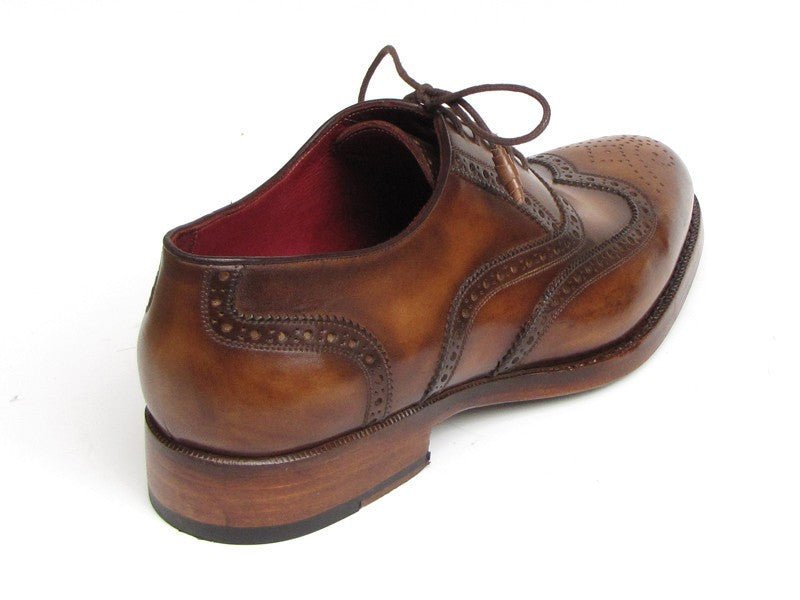 Paul Parkman Men's Hand - PaInted Leather Wingtip Oxfords in Tobacco Shoes by Paul Parkman – Don't Panic Shoes