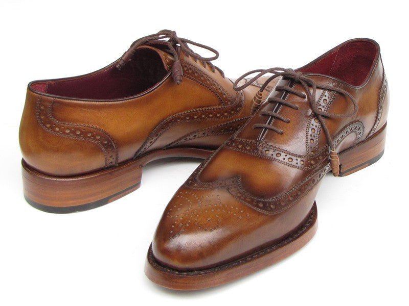 Paul Parkman Men's Hand - PaInted Leather Wingtip Oxfords in Tobacco Shoes by Paul Parkman – Don't Panic Shoes