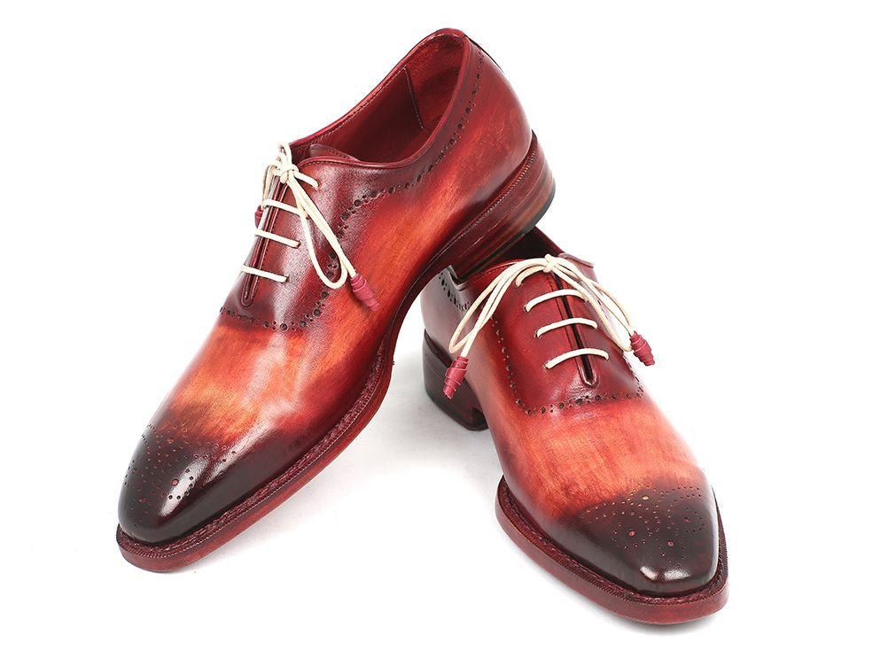 Paul Parkman Men's Hand - PaInted Medallion Toe Oxfords in Reddish Camel Shoes by Paul Parkman – Don't Panic Shoes