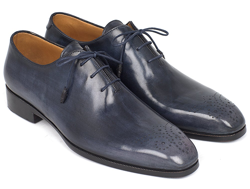Paul Parkman Men's Hand - PaInted Medallion Toe Wholecut Oxfords in Navy Shoes by Paul Parkman – Don't Panic Shoes