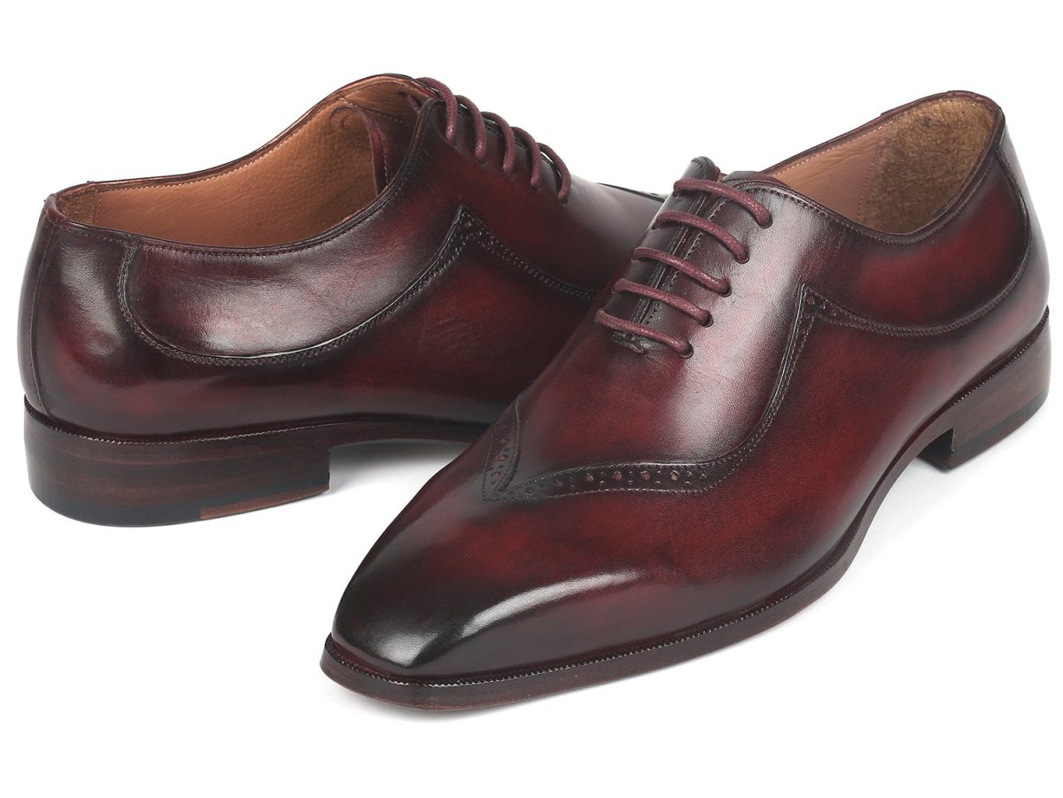 Paul Parkman Men's Hand - PaInted Oxfords in Dark Bordeaux Shoes by Paul Parkman – Don't Panic Shoes