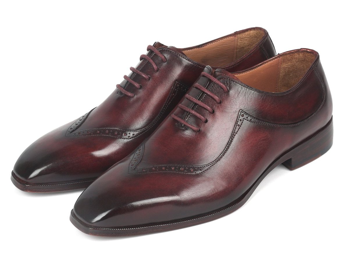 Paul Parkman Men's Hand - PaInted Oxfords in Dark Bordeaux Shoes by Paul Parkman – Don't Panic Shoes