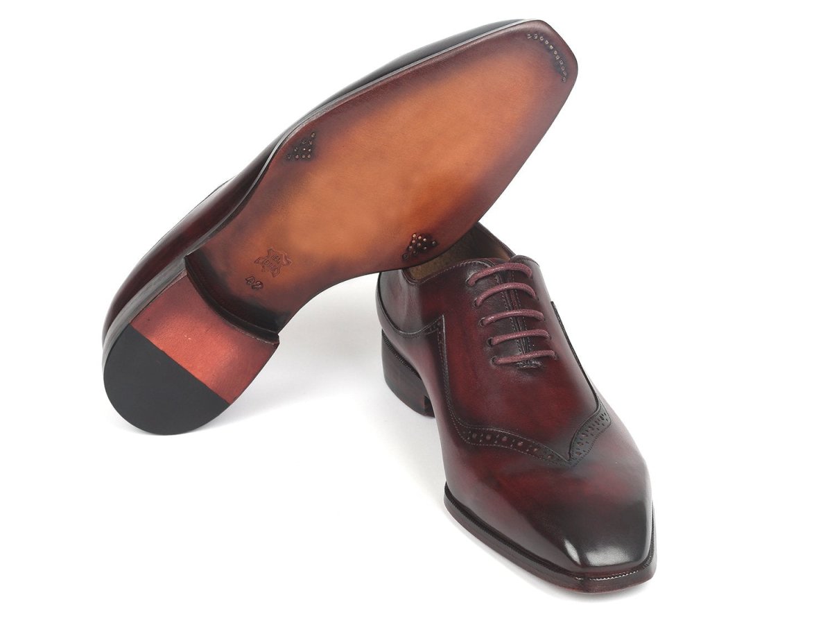 Paul Parkman Men's Hand - PaInted Oxfords in Dark Bordeaux Shoes by Paul Parkman – Don't Panic Shoes