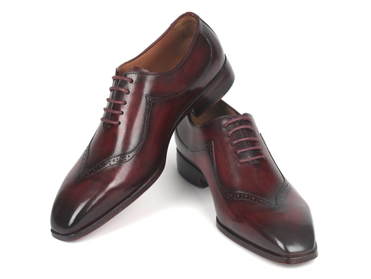 Paul Parkman Men's Hand - PaInted Oxfords in Dark Bordeaux Shoes by Paul Parkman – Don't Panic Shoes