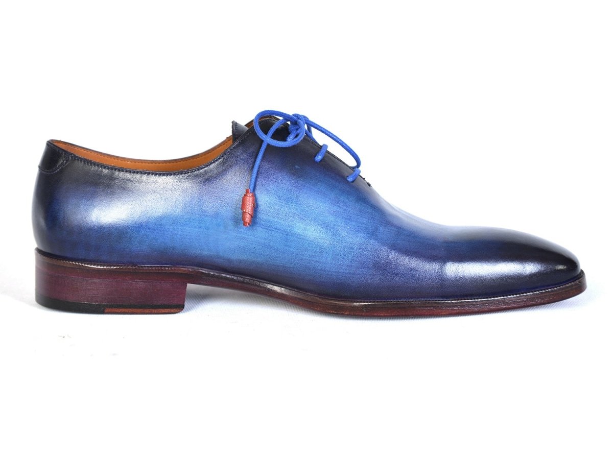 Paul Parkman Men's Hand - PaInted Plain Toe Wholecut Oxfords in Blue Shoes by Paul Parkman – Don't Panic Shoes