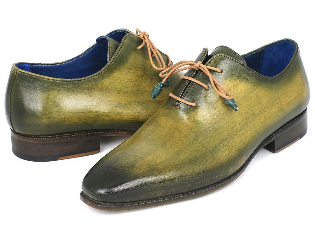 Paul Parkman Men's Hand - PaInted Wholecut Leather Oxfords in Antique Green Shoes by Paul Parkman – Don't Panic Shoes