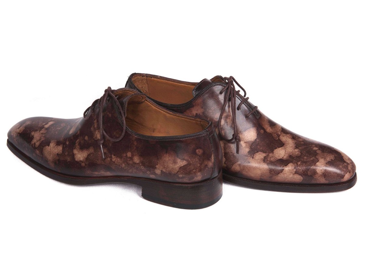 Paul Parkman Men's Hand - PaInted Wholecut Oxfords in Brown Camouflage Shoes by Paul Parkman – Don't Panic Shoes