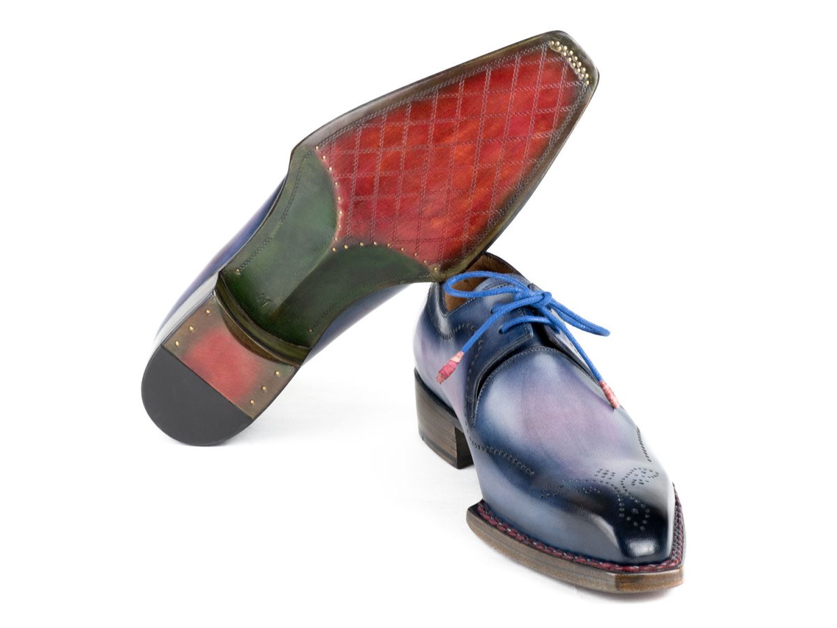 Paul Parkman Men's HAnd - Welted Pink and Navy Leather Derby Shoes (Id599f67) by Paul Parkman – Don't Panic Shoes