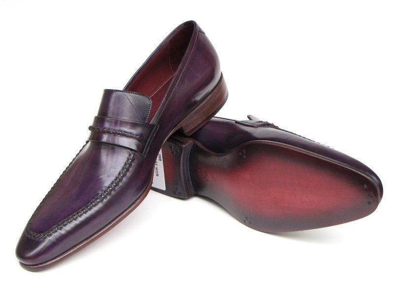Paul Parkman Men's Handmade Leather Loafers In Purple Shoes by Paul Parkman – Don't Panic Shoes