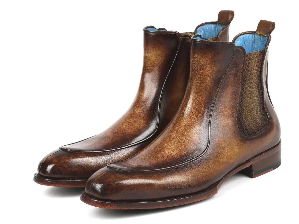 Paul Parkman Men's HandpaInted Chelsea Boots Goodyear Welted in Brown Shoes by Paul Parkman – Don't Panic Shoes