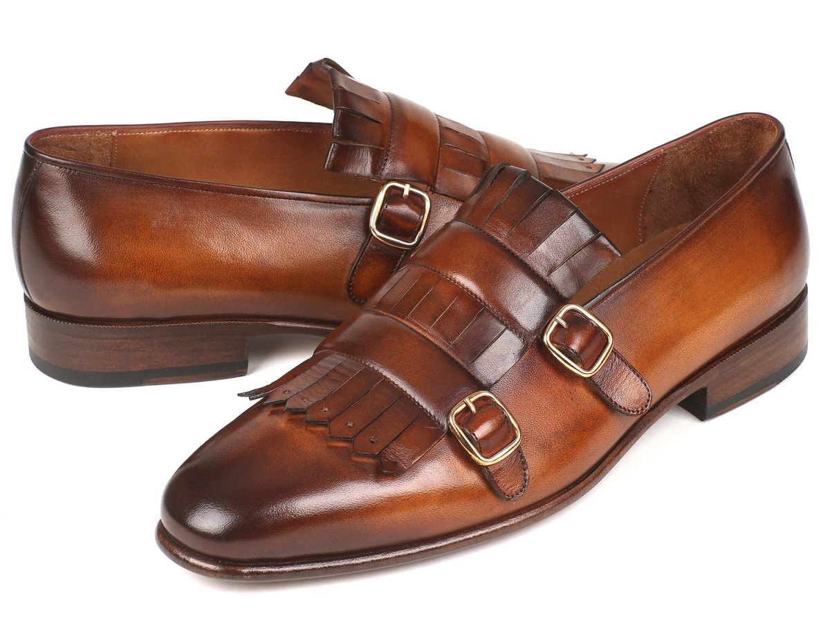 Paul Parkman Men's Kiltie Double Monkstraps In Brown Shoes by Paul Parkman β Don't Panic Shoes