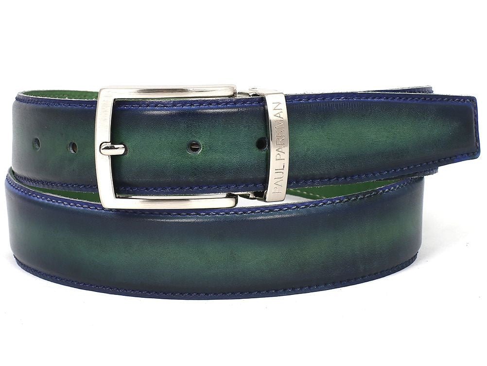 Paul Parkman Men's Leather Belt Dual Tone Blue And Green (IdB01 - Blu - Grn) by Paul Parkman – Don't Panic Shoes
