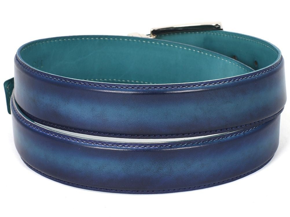 Paul Parkman Men's Leather Belt Dual Tone Blue And Turquoise (IdB01 - Blu - Trq) by Paul Parkman – Don't Panic Shoes