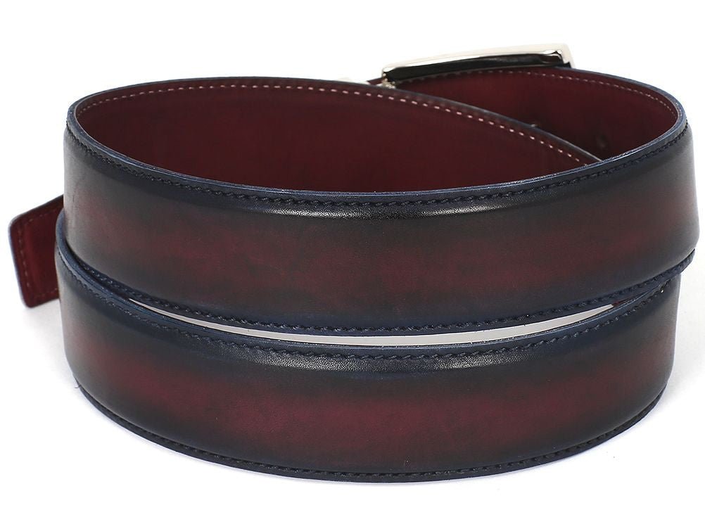 Paul Parkman Men's Leather Belt Dual Tone Navy And Bordeaux (IdB01 - Nvy - Brd) by Paul Parkman – Don't Panic Shoes