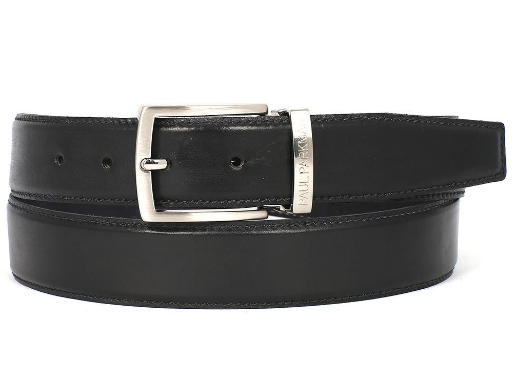 Paul Parkman Men's Leather Belt Hand - Painted Black (IdB01 - Blk) by Paul Parkman – Don't Panic Shoes