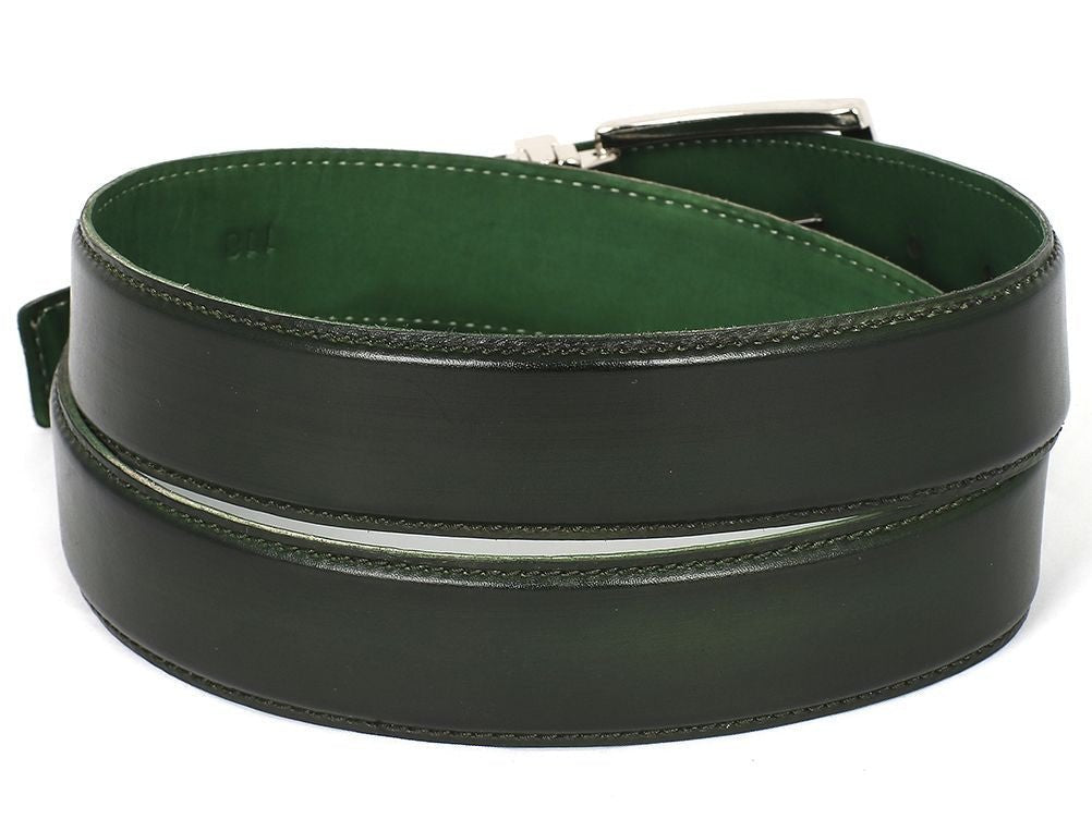 Paul Parkman Men's Leather Belt Hand - Painted Dark Green (IdB01 - Dark - Grn) by Paul Parkman – Don't Panic Shoes