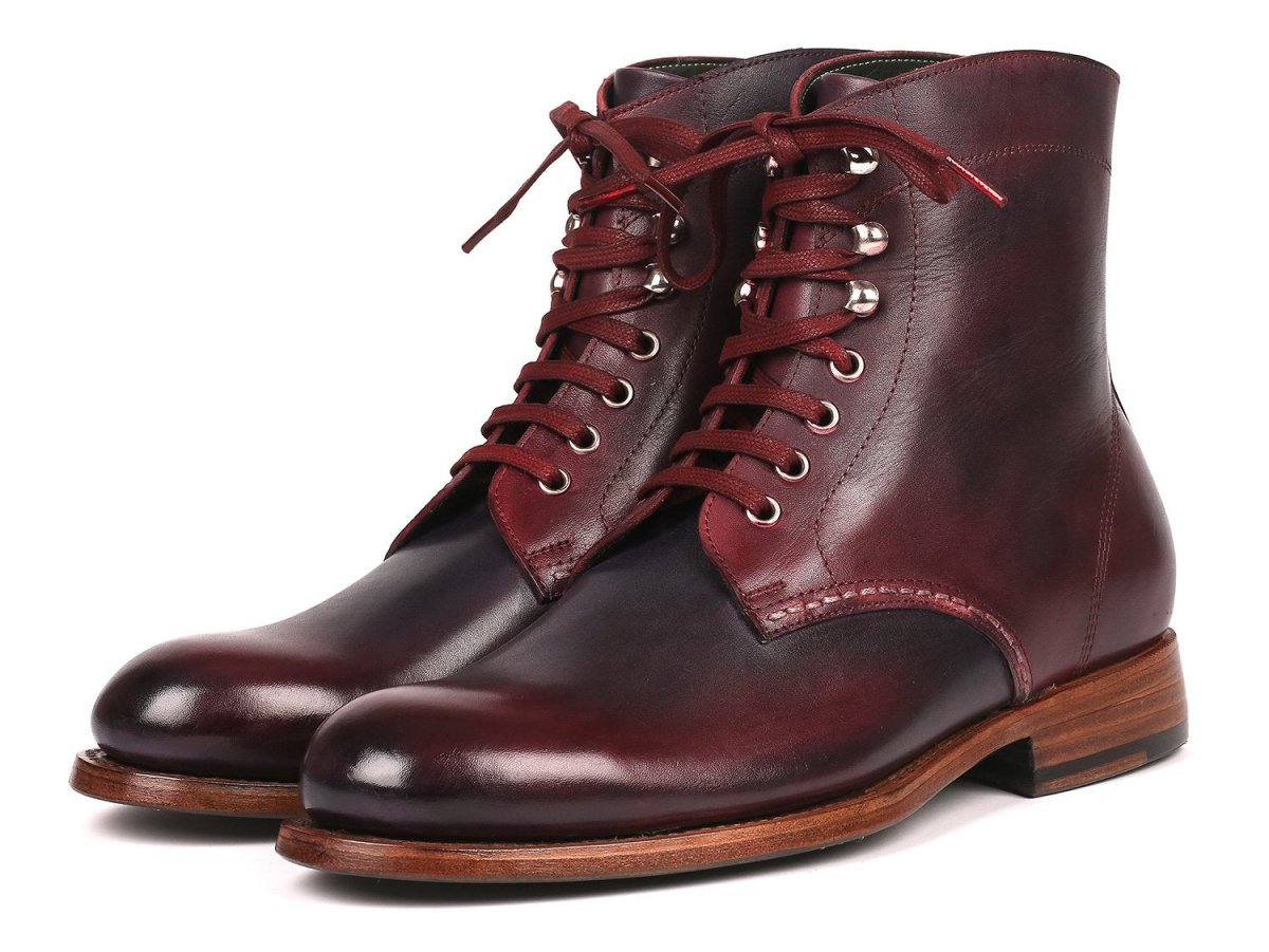 Paul Parkman Men's Leather Boots Bordeaux And Navy (824brd65) by Paul Parkman – Don't Panic Shoes
