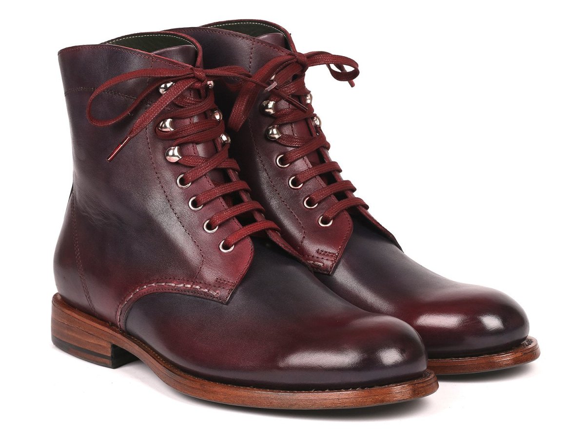 Paul Parkman Men's Leather Boots Bordeaux And Navy (824brd65) by Paul Parkman – Don't Panic Shoes
