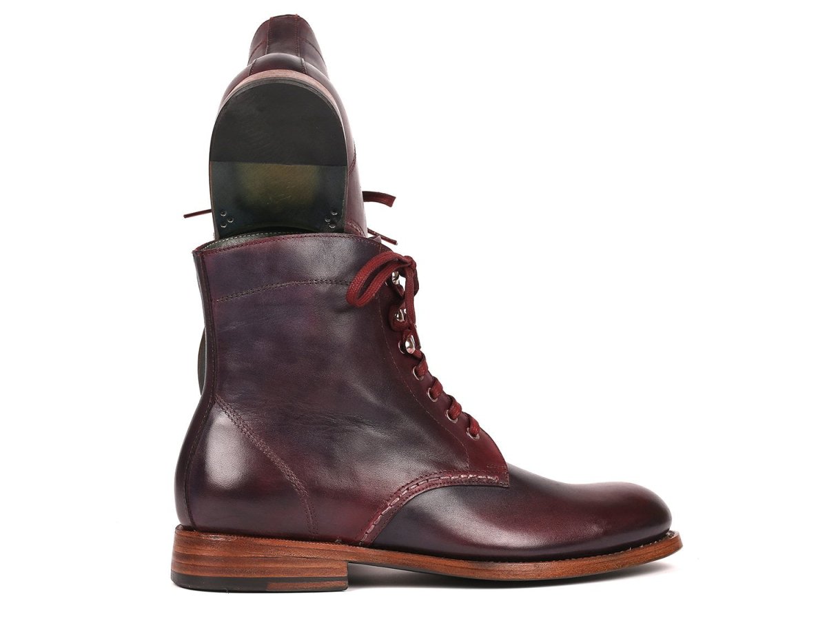 Paul Parkman Men's Leather Boots Bordeaux And Navy (824brd65) by Paul Parkman – Don't Panic Shoes