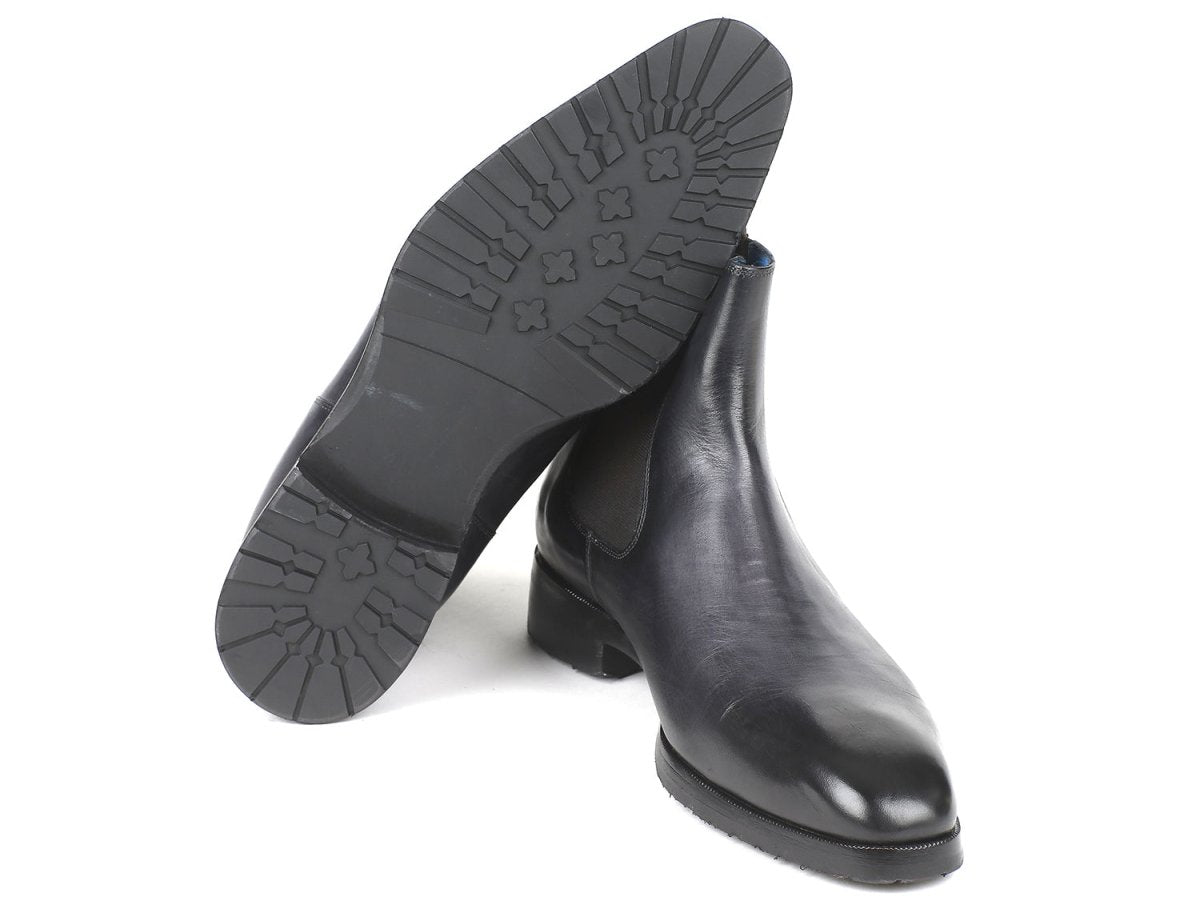 Paul Parkman Men's Leather Chelsea Boots In Black And Gray Shoes by Paul Parkman β Don't Panic Shoes