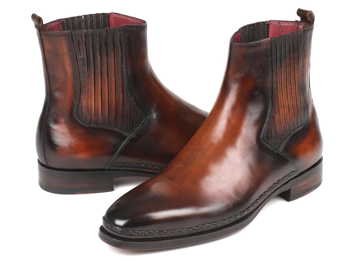 Paul Parkman Men's Leather Chelsea Boots In Brown Burnished Shoes by Paul Parkman – Don't Panic Shoes