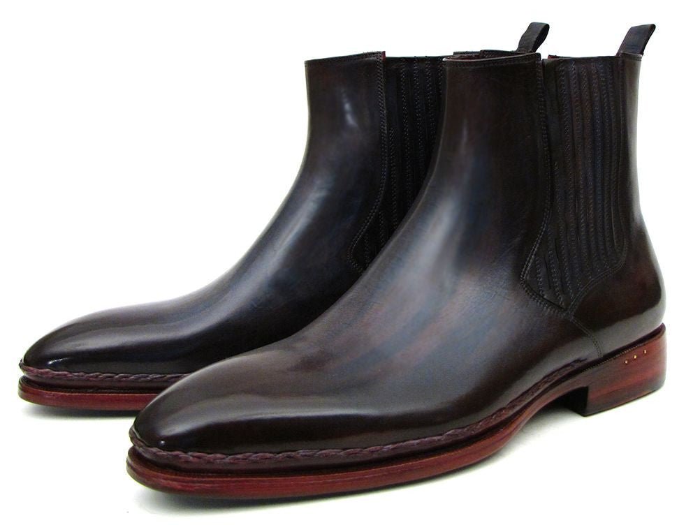 Paul Parkman Men's Leather Chelsea Boots In Navy And Bordeaux Shoes by Paul Parkman β Don't Panic Shoes