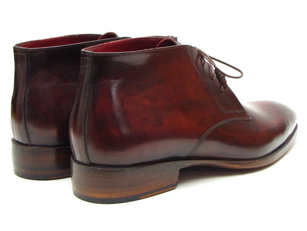 Paul Parkman Men's Leather Chukka Boots In Brown And Bordeaux Shoes by Paul Parkman – Don't Panic Shoes