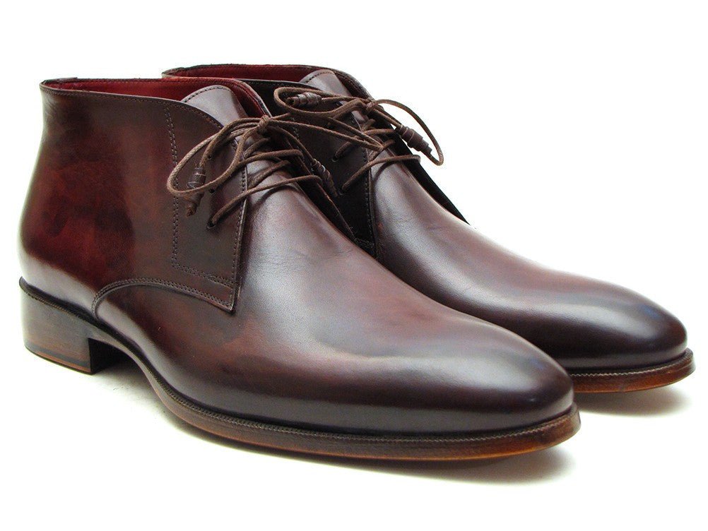 Paul Parkman Men's Leather Chukka Boots In Brown And Bordeaux Shoes by Paul Parkman – Don't Panic Shoes