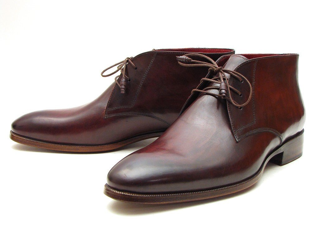 Paul Parkman Men's Leather Chukka Boots In Brown And Bordeaux Shoes by Paul Parkman – Don't Panic Shoes